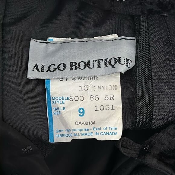 VTG Algo Boutique Velvet Peplum Blouse Sheer Floral Sleeves Sweetheart Size 9 - Picture 8 of 13